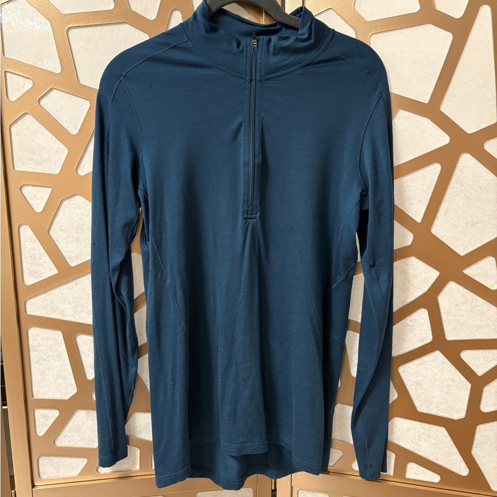 REI Navy Quarter-Zip Merino Wool Top